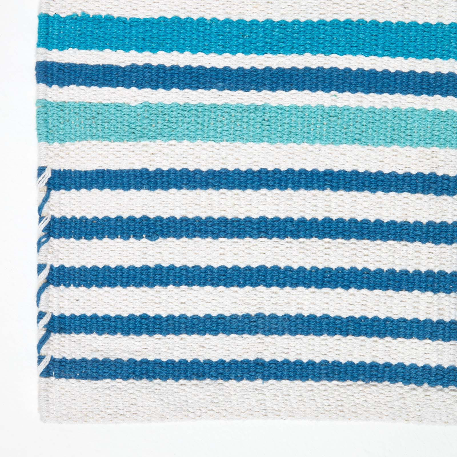 Thumbnail - Homescapes Flachwebeteppich, Blau, Textil, Gestreift, Rechteckig, 90x150 cm, Teppiche & Böden, Teppiche, Flachgewebe-Tep...