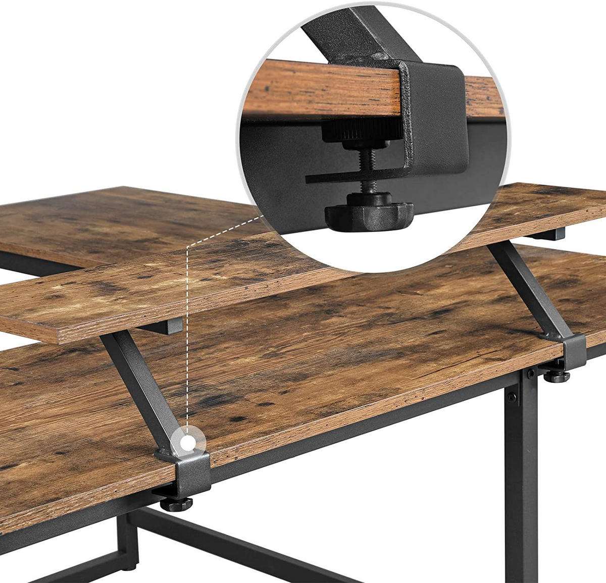 ECK-COMPUTERTISCH braun/schwarz - Braun, Holzwerkstoff (140/130/76cm) - A2A Home