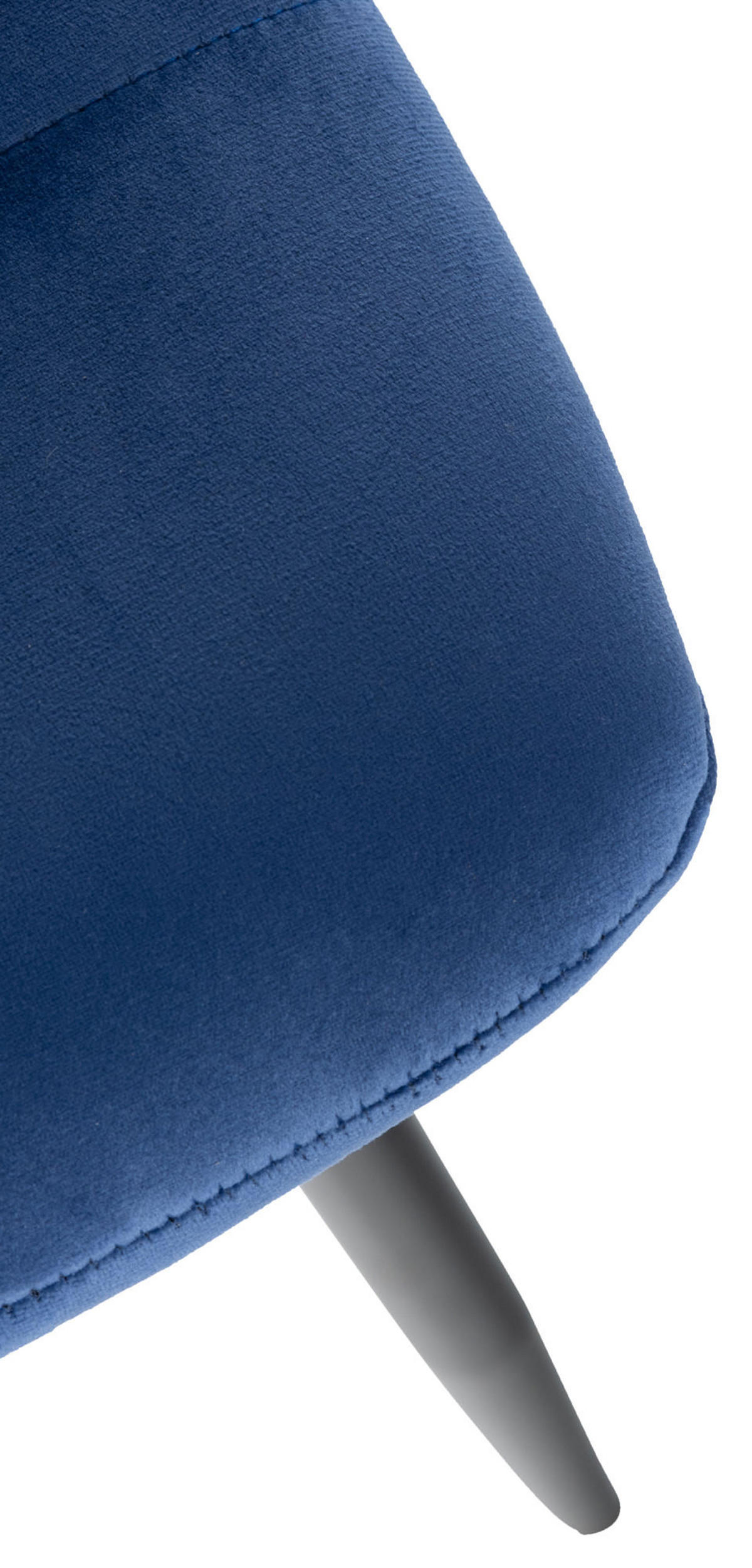 ESSZIMMERSTUHL Atina Samt, Gestell Metall Schwarz Blau - Blau/Schwarz, Textil/Metall (45/84/55cm) - TPFLiving