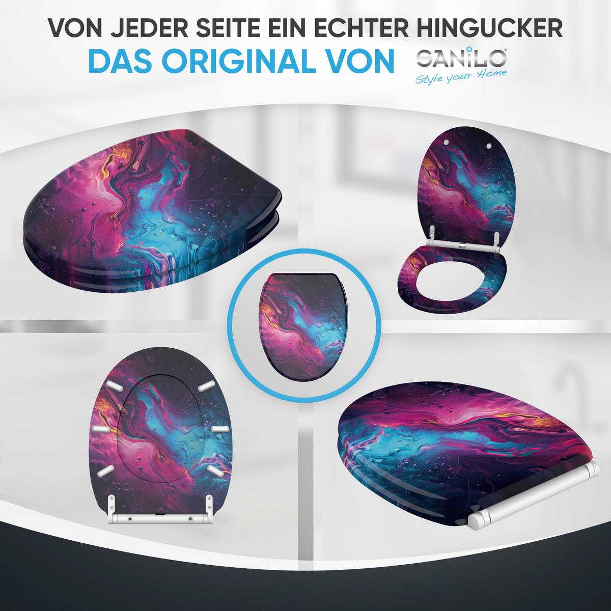 WC Sitz mit Absenkautomatik Lumen - Lila, Holzwerkstoff (38/6/47cm) - Sanilo