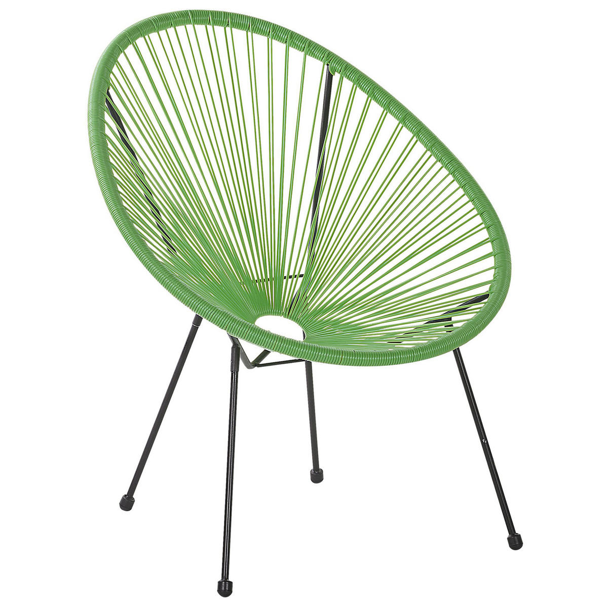 BALKONSET 2-Sitzer Rattan grün Acapulco II - Schwarz/Grün, Kunststoff - Beliani