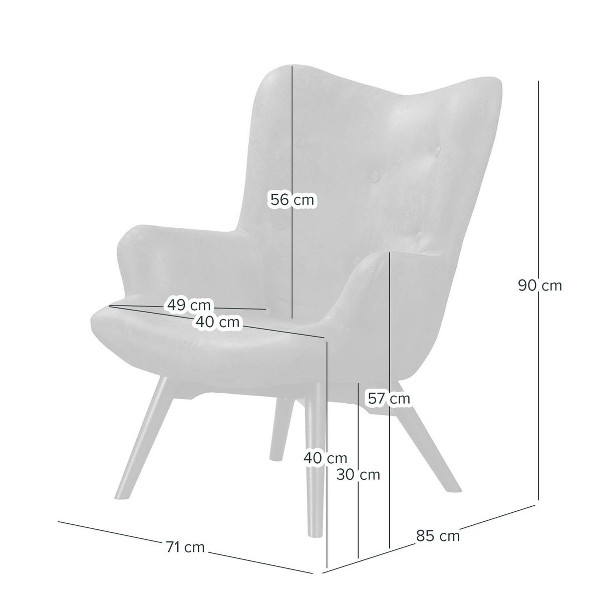 SESSEL - Dunkelbraun/Braun, Holz/Buchenholz (71/90/85cm) - home24