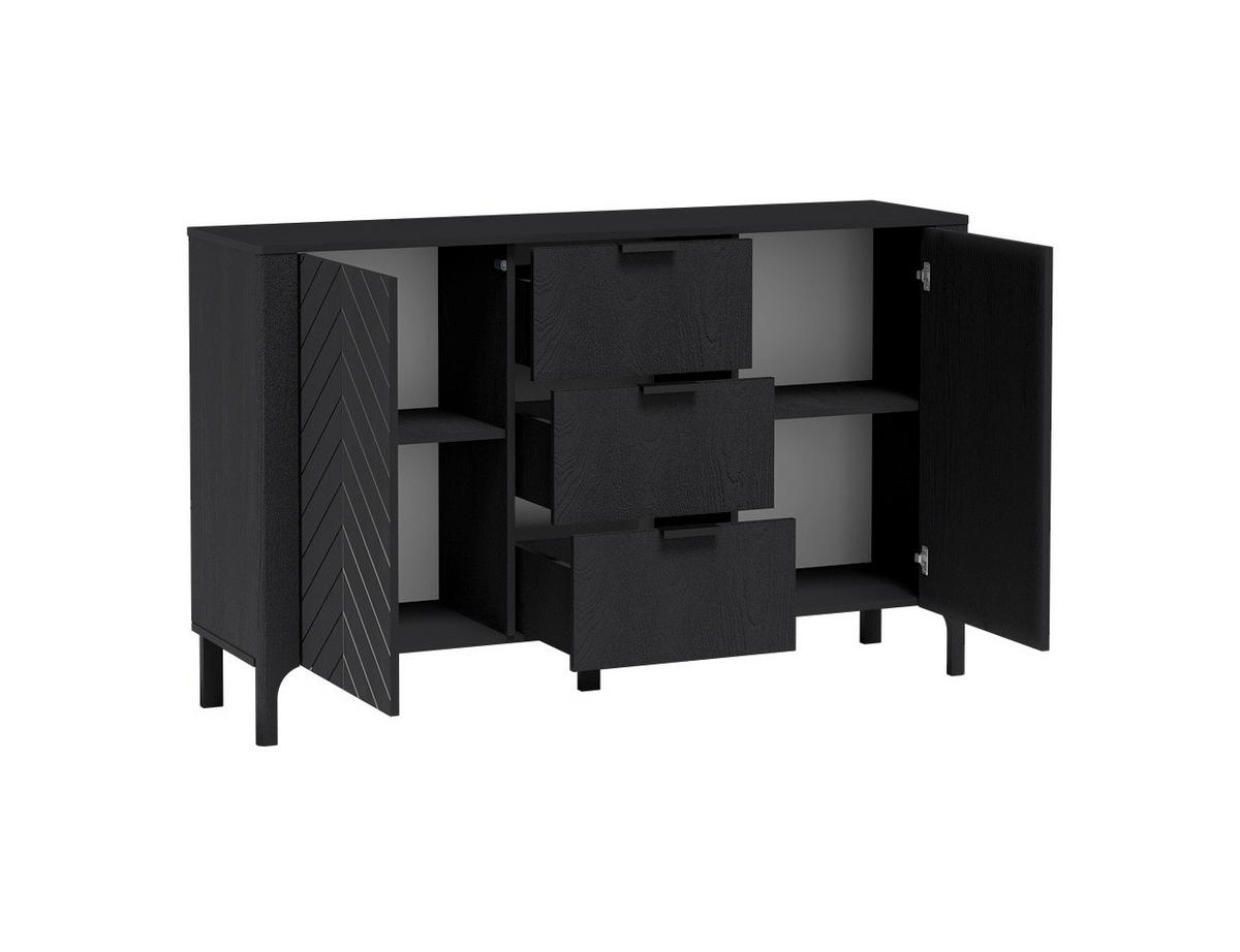 KOMMODE Malumi MM-1 Schwarz Paintflow - Schwarz, Holzwerkstoff (153/95/40.5cm)