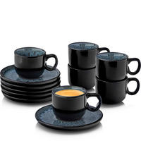 ESPRESSOTASSEN SET MANILA - 12 teilig aus Steingut - Blau, Stein (0.08L) - Sänger