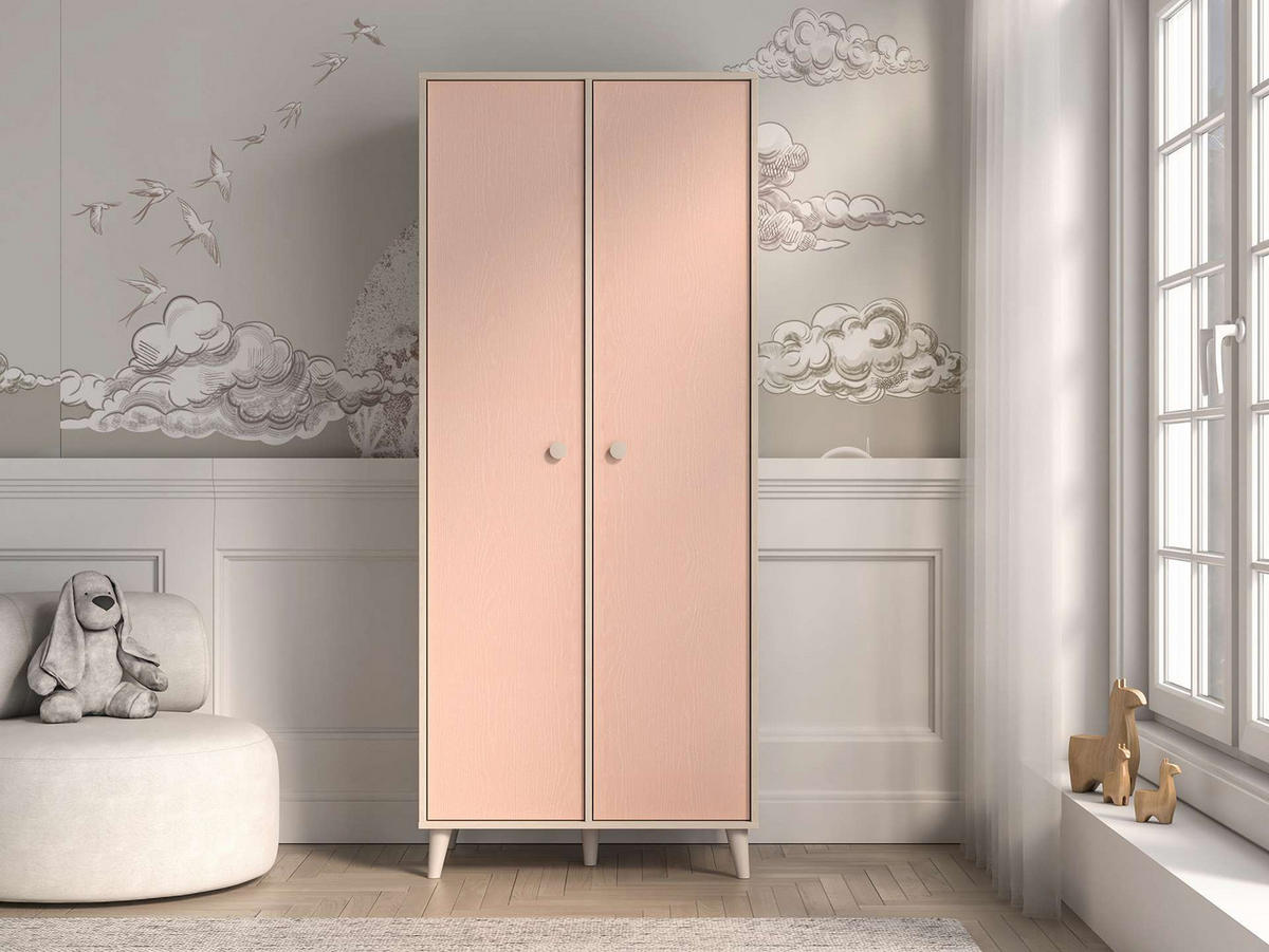 KLEIDERSCHRANK – 80 cm – Mevel – Grau - Grau, Holzwerkstoff (80/190/51cm) - hi-markt