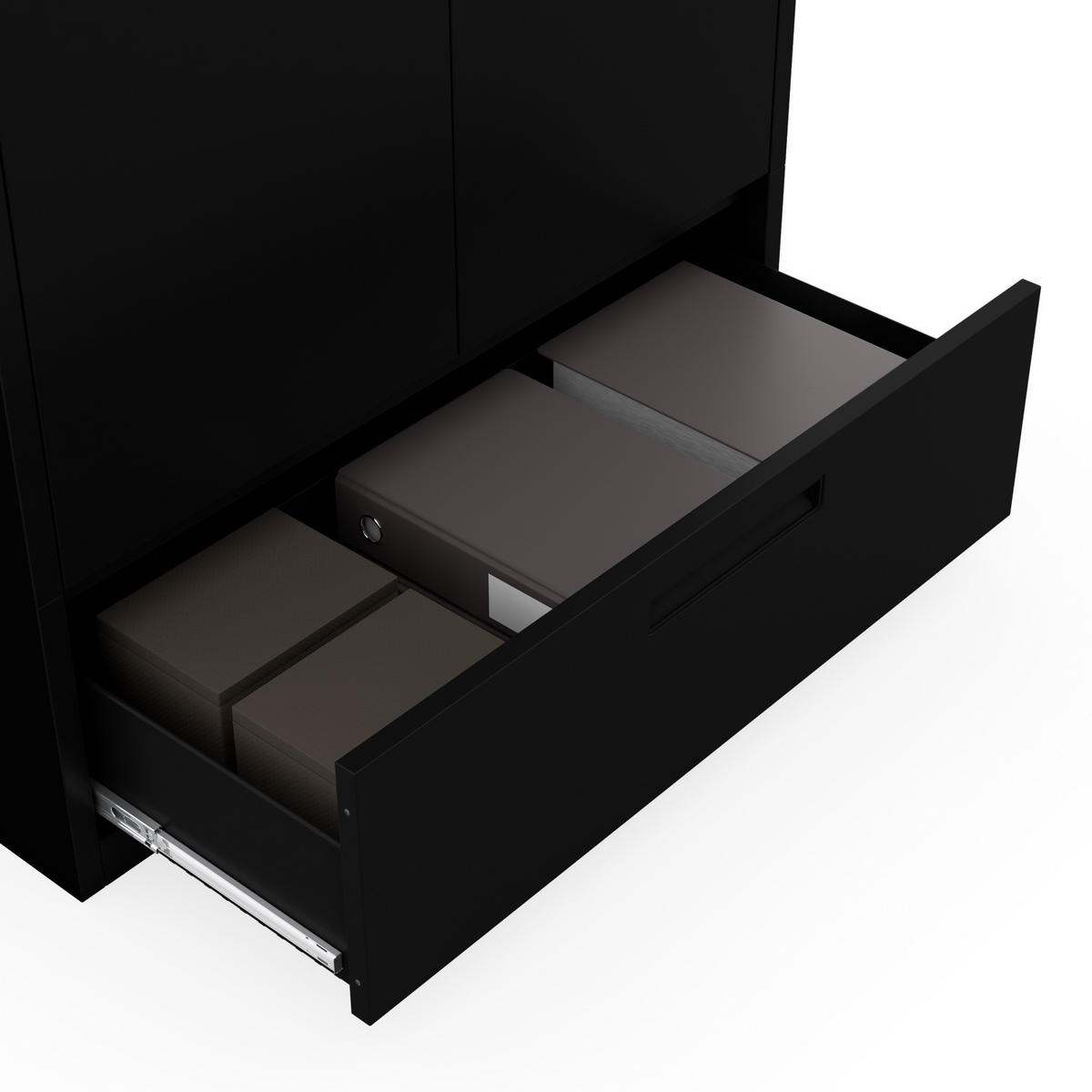 METALLSCHRANK Megan - Schwarz, Metall (90/185/40cm)