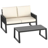 GARTENLOUNGE-SET Captive,höhenverstellbare Füße,anthrazit - Anthrazit, Kunststoff/Metall - tectake