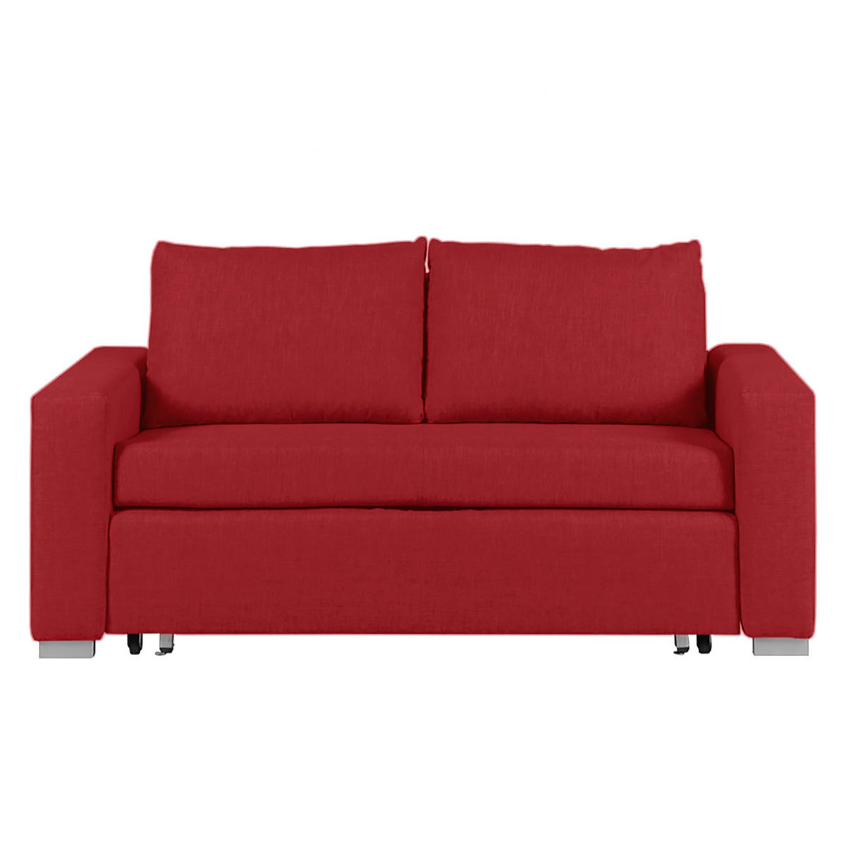 SCHLAFSOFA - Silberfarben/Rot, Textil (173/90/90cm) - home24