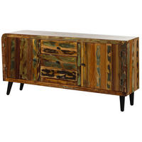 SIDEBOARD Altholz 180x45x86 mehrfarbig lackiert SIXTIES #110 - Multicolor, Holz (180/86/45cm) - Massivmoebel24