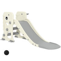 KINDERRUTSCHE 3-in-1 mit Klettergerüst und Basketballkorb faltbar für 2–5 Jahre - Ecru, Kunststoff (52/65/146cm) - Korfee