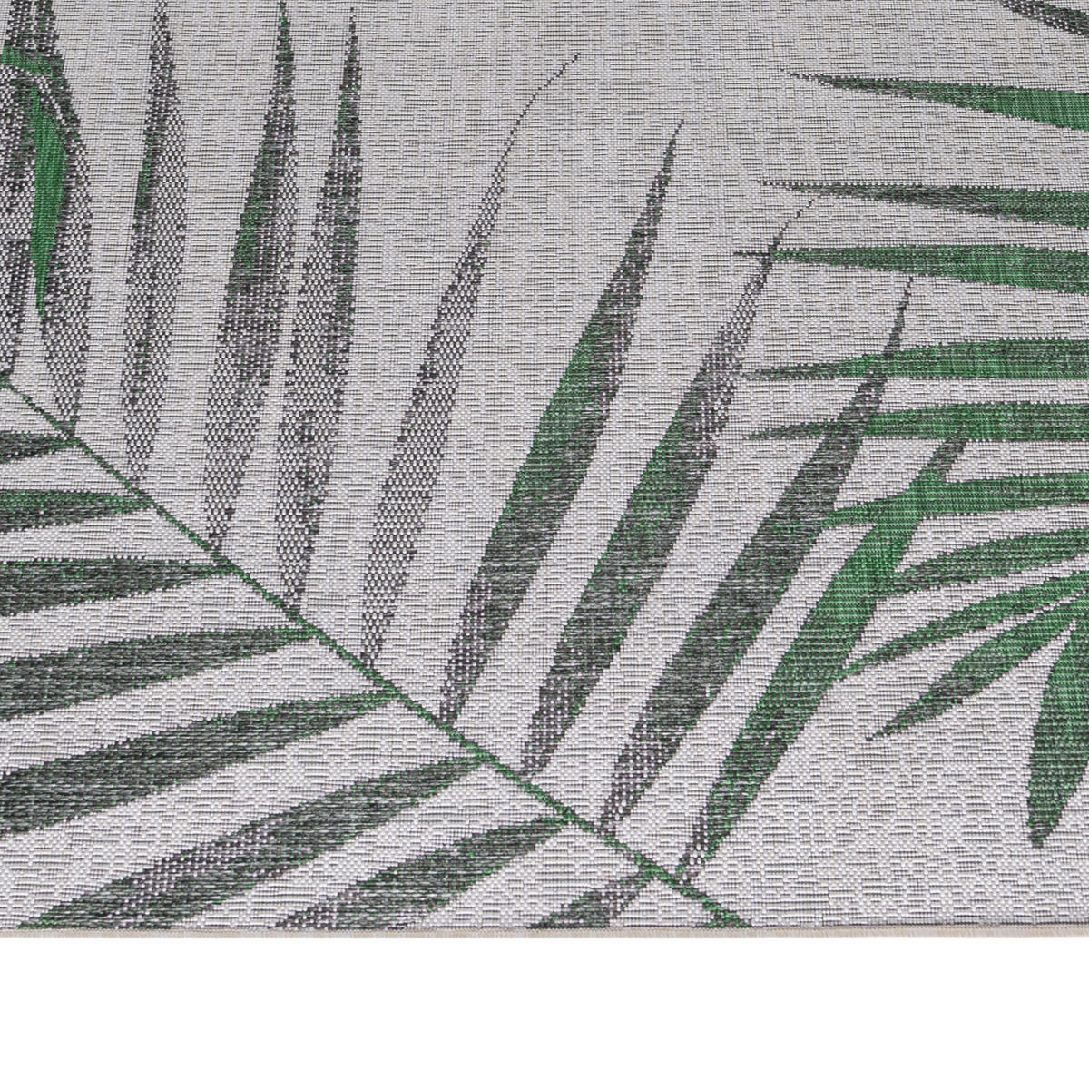TEPPICH Outdoor Flachgewebe Dschungel-Design Polypropylen Terrasse Grün Rechteckig 120x170 - Grün, Textil (120/170cm) - KADIMA DESIGN