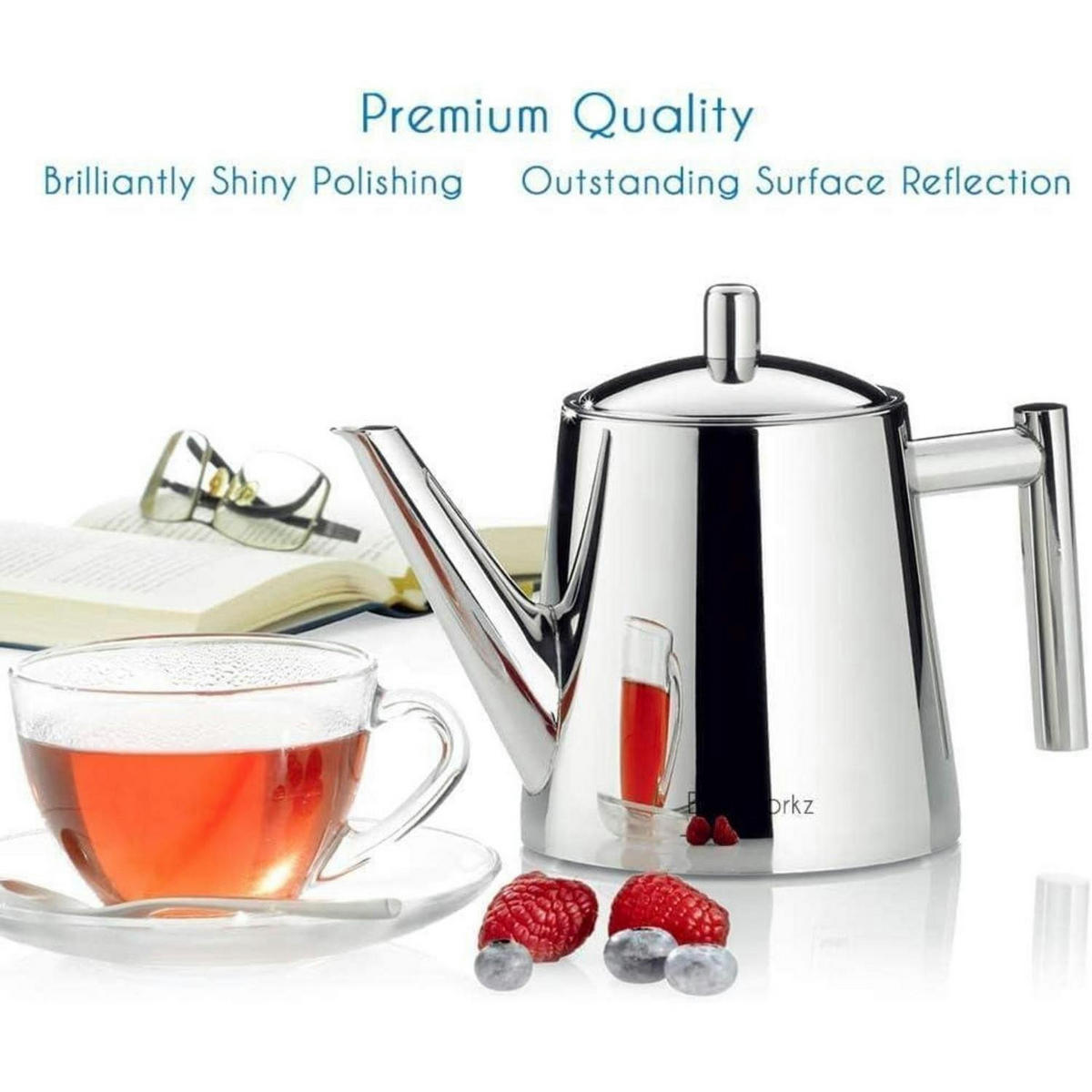 TEEKANNE mit Siebeinsatz 800 ml Edelstahl - Silberfarben, Metall (14.5/11.5cm)