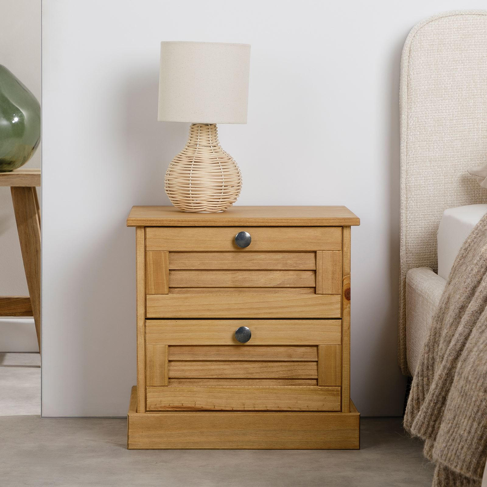 NACHTTISCH VENETA - Kieferfarben, Holz (42/42/35cm) - IDIMEX