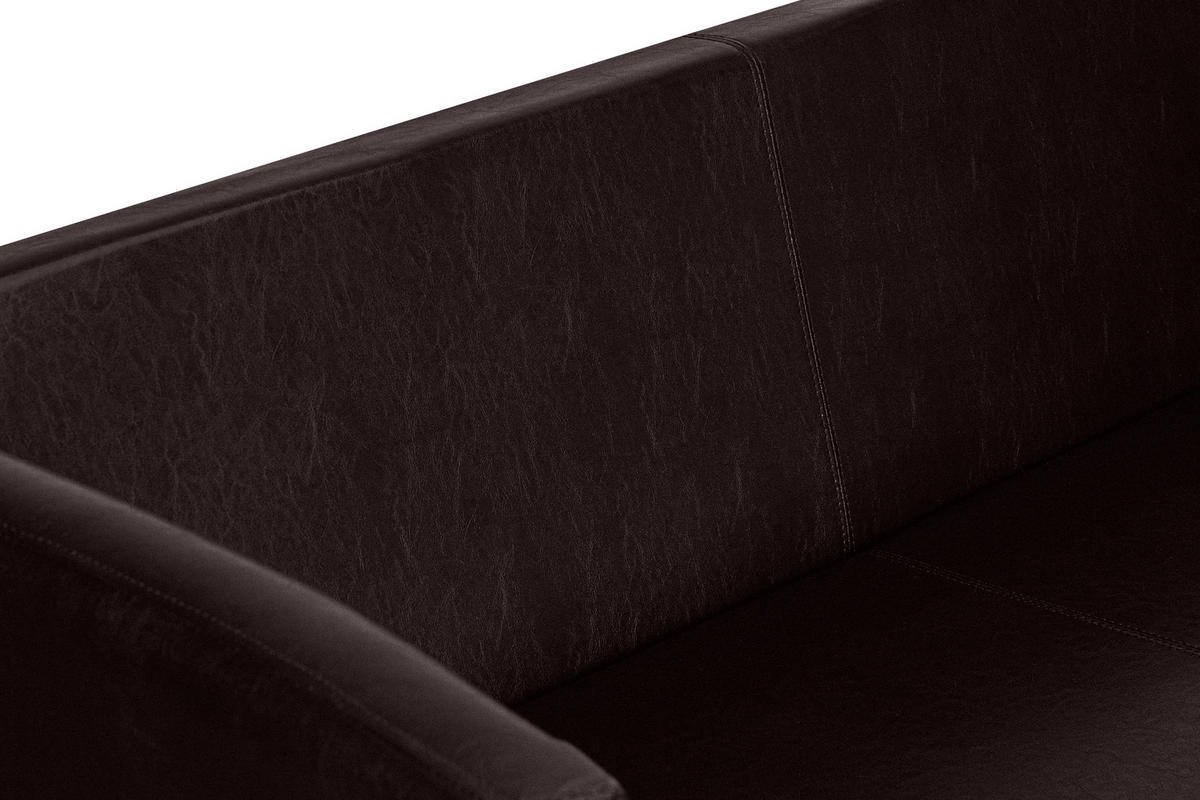 3-SITZER-SOFA ESPECTO Lederoptik, dunkelbraun - Dunkelbraun/Schwarz, Textil (67/71/171cm) - KONSIMO®