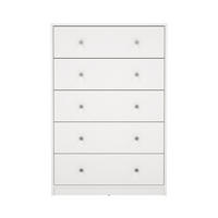 52. KOMMODE mit 5 Schubladen weiß lise 72,4/29,8/108,1 cm - Weiß, Holzwerkstoff (29.8/108.1/122.2cm) - Calicosy