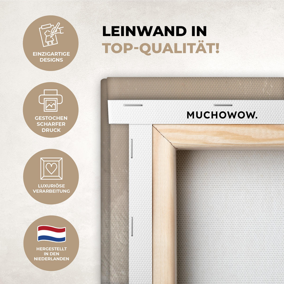 LEINWANDBILD Gemälde - Welle - Jesus - Abstrakt Deko Groß 90x140 cm - Goldfarben, Textil (90/140cm) - MuchoWow