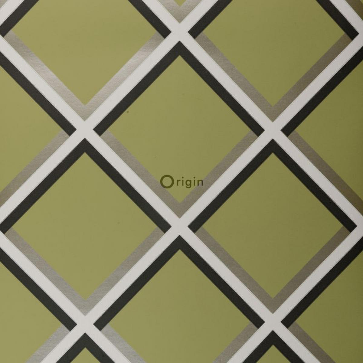 TAPETE geometrisches Motiv 52 cm x 10.05 m - Grün, Papier (52/1000cm) - Origin Wallcoverings