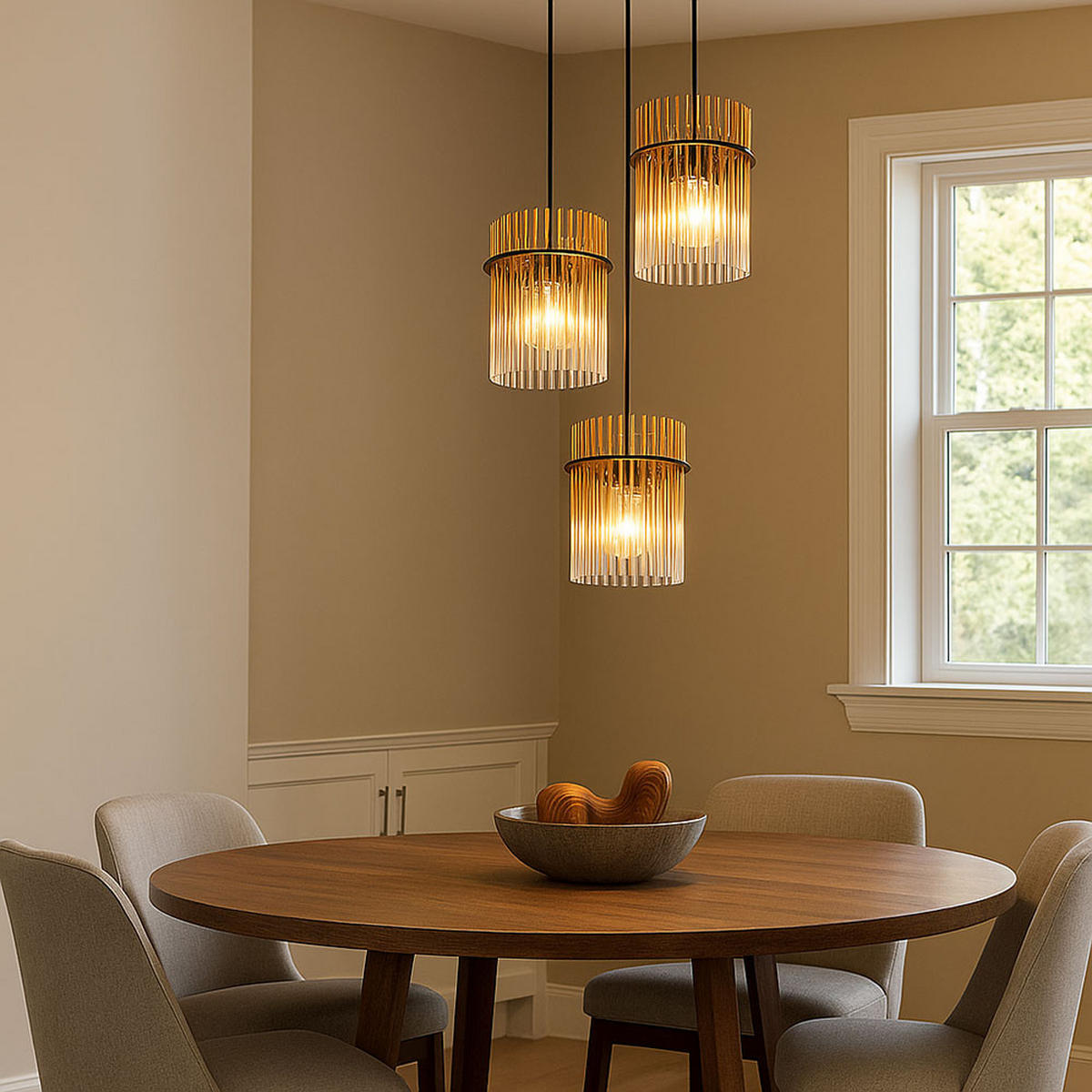 LED HÄNGELEUCHTE Metall Orange - Orange, Glas (47/47/140cm) - Globo Lighting