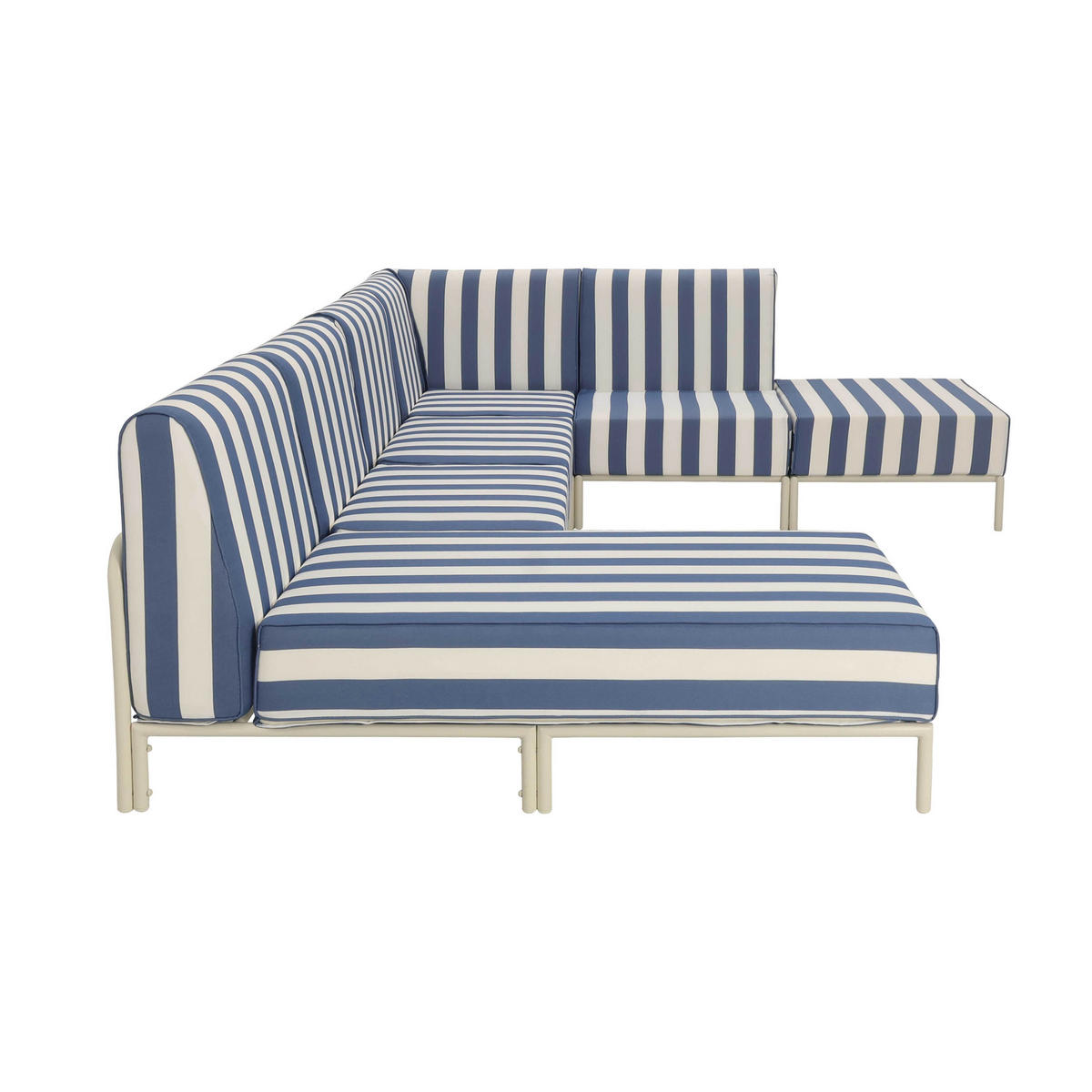GARTENSOFA mit 6 Sitzplätzen, Blau - Blau, Textil - Oviala