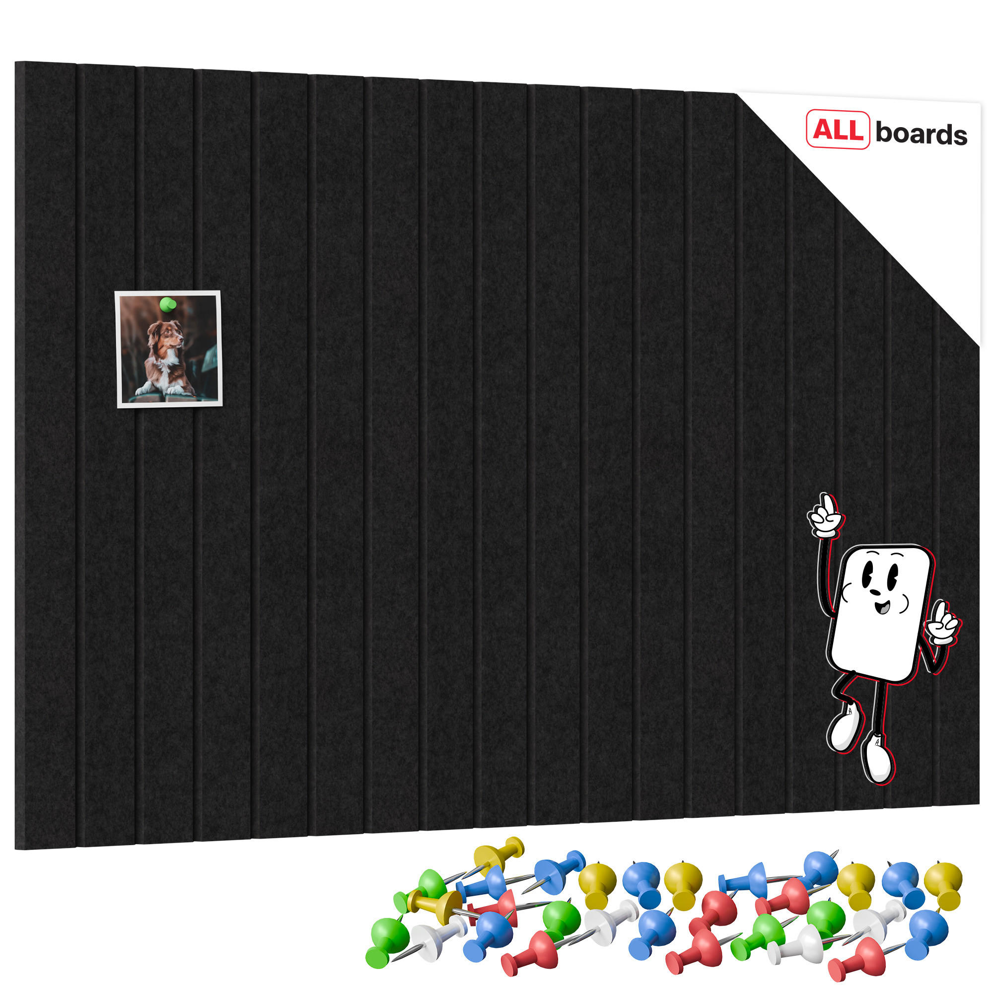 FILZ-WANDPANEELE 90x60 cm schwarz - Schwarz, Textil (90/60/1cm) - ALLboards