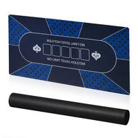 POKERMATTE - Blau, Wellpappe/Kunststoff (120/0.2cm) - Relaxdays