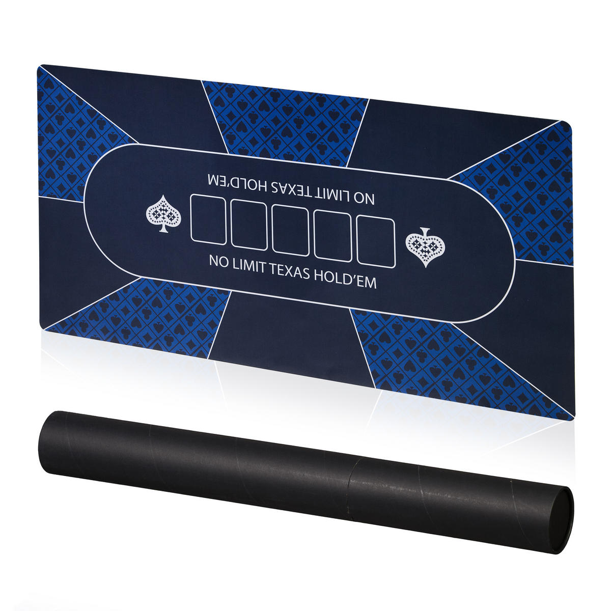 POKERMATTE - Blau, Wellpappe/Kunststoff (120/0.2cm) - Relaxdays