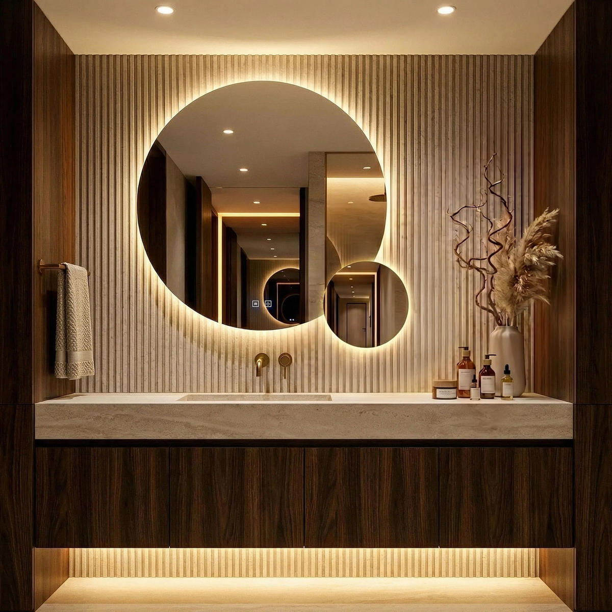 SPIEGEL Rea Led R-9045 90cm + 45cm - Transparent, Glas (90/90/2cm) - REA