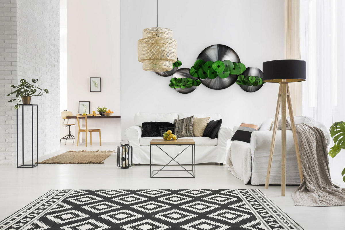 WANDDEKO Grün 142/59 cm - Beige/Grün, Metall (2.2/59/11cm) - KUNSTLOFT