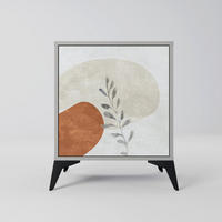 SIDEBOARD TRANQUIL TWIG, Grau, 57,5x42x70,5 cm, Schwarze Metall-Sternfüße - Multicolor/Schwarz, Holzwerkstoff/Metall (57.5/70.5/42cm) - SpaceRebels