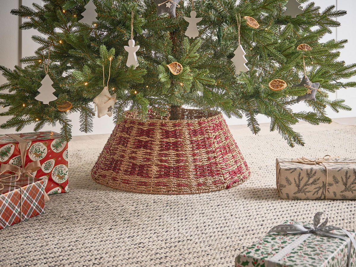 WEIHNACHTSBAUMKRAGEN 26 cm Naturfarben Neige - Naturfarben, Naturmaterialen (26cm) - Beliani