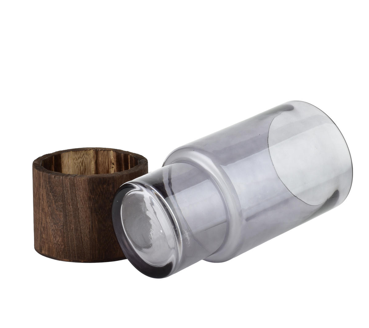 VASE Serenite Grau 12x12xh25 cm Glas - Grau, Glas (25cm) - Mondex