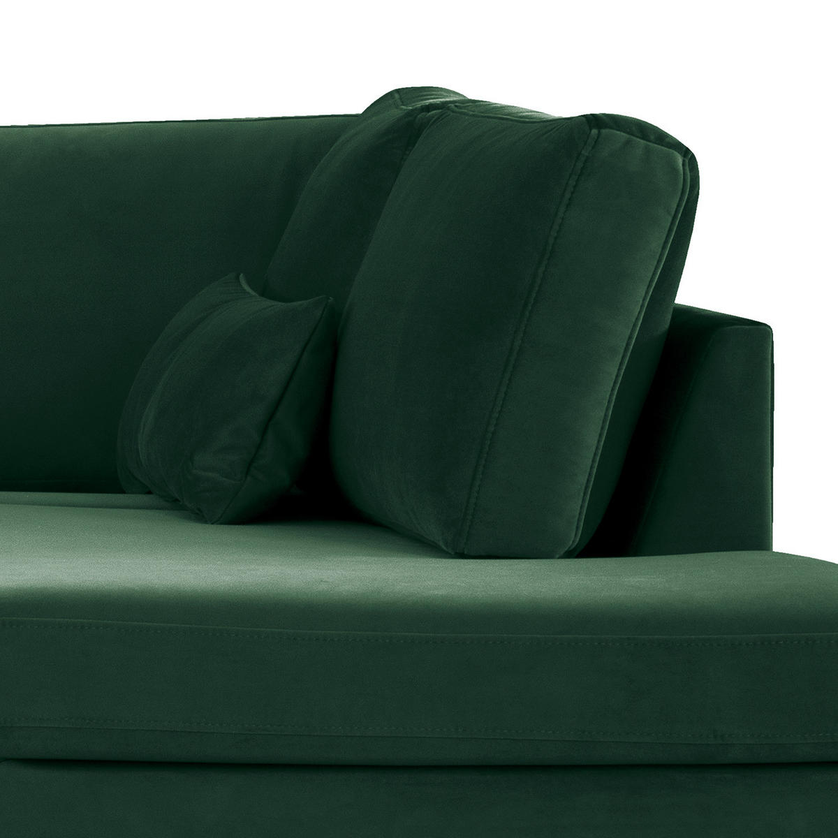 ECKSOFA mit Ottomane - Eichefarben/Grün, Eichenholz/Textil (287/219cm) - home24