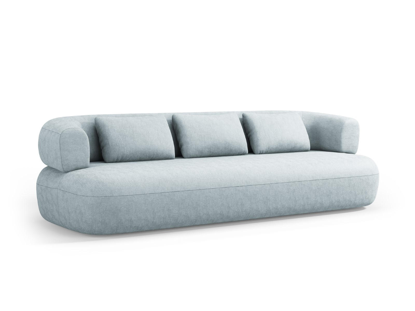 SOFA Jenny aus Chenille-Stoff hellblau 4 Sitzplätze - Hellblau, Textil (226/73/90cm) - Micadoni