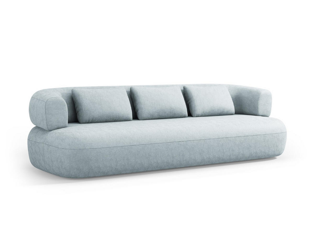 SOFA Jenny aus Chenille-Stoff hellblau 4 Sitzplätze - Hellblau, Textil (226/73/90cm) - Micadoni