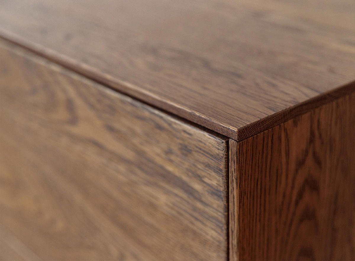 WOHNZIMMER-SET Collodi Wildeiche Tabak (3tlg) - Türanschlag links - Wildeiche/Eichefarben, Holz (318/205/70cm) - Feldmann-Wohnen