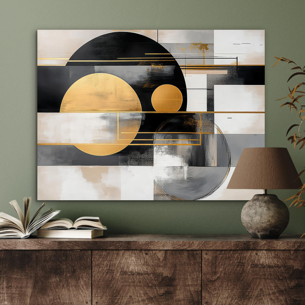 KOVOVÝ OBRAZ Abstraktné - Zlato - Striebro - Tvary - Estetické - Moderné 80x60 cm - zlatá, kov (80/60cm) - MuchoWow