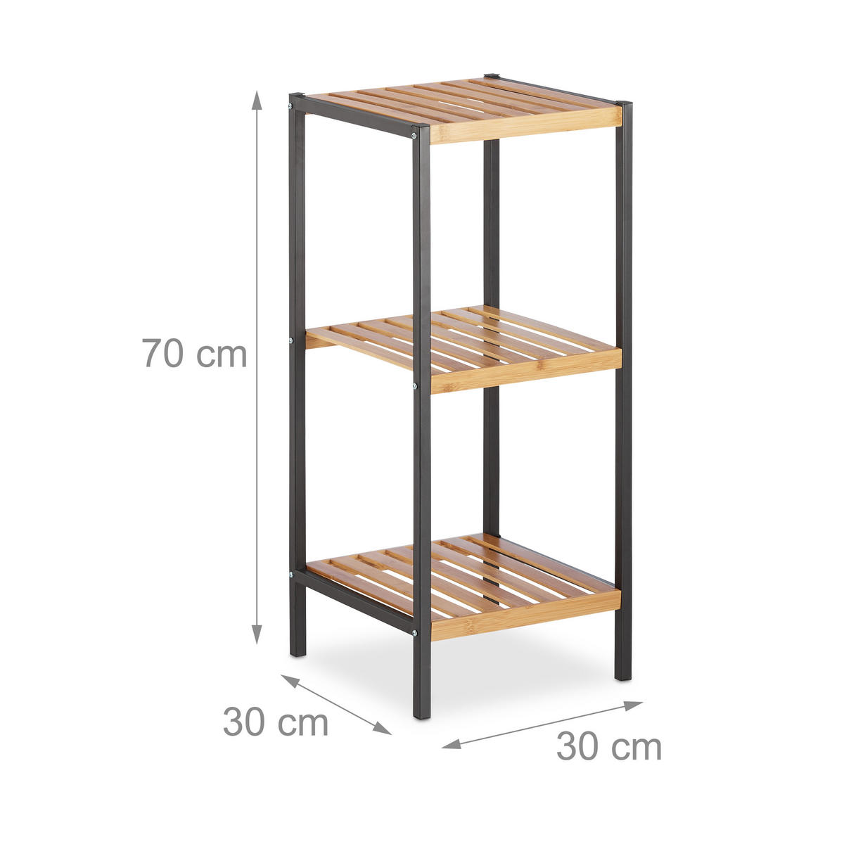 REGAL - Multicolor, Holz/Metall (30/70/30cm) - Relaxdays