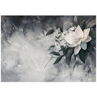 FOTOTAPETE Blätter Blumen Vlies Tapete Wohnzimmer Schlafzimmer 150x105 - Grau, Papier (150/105cm) - Wallarena