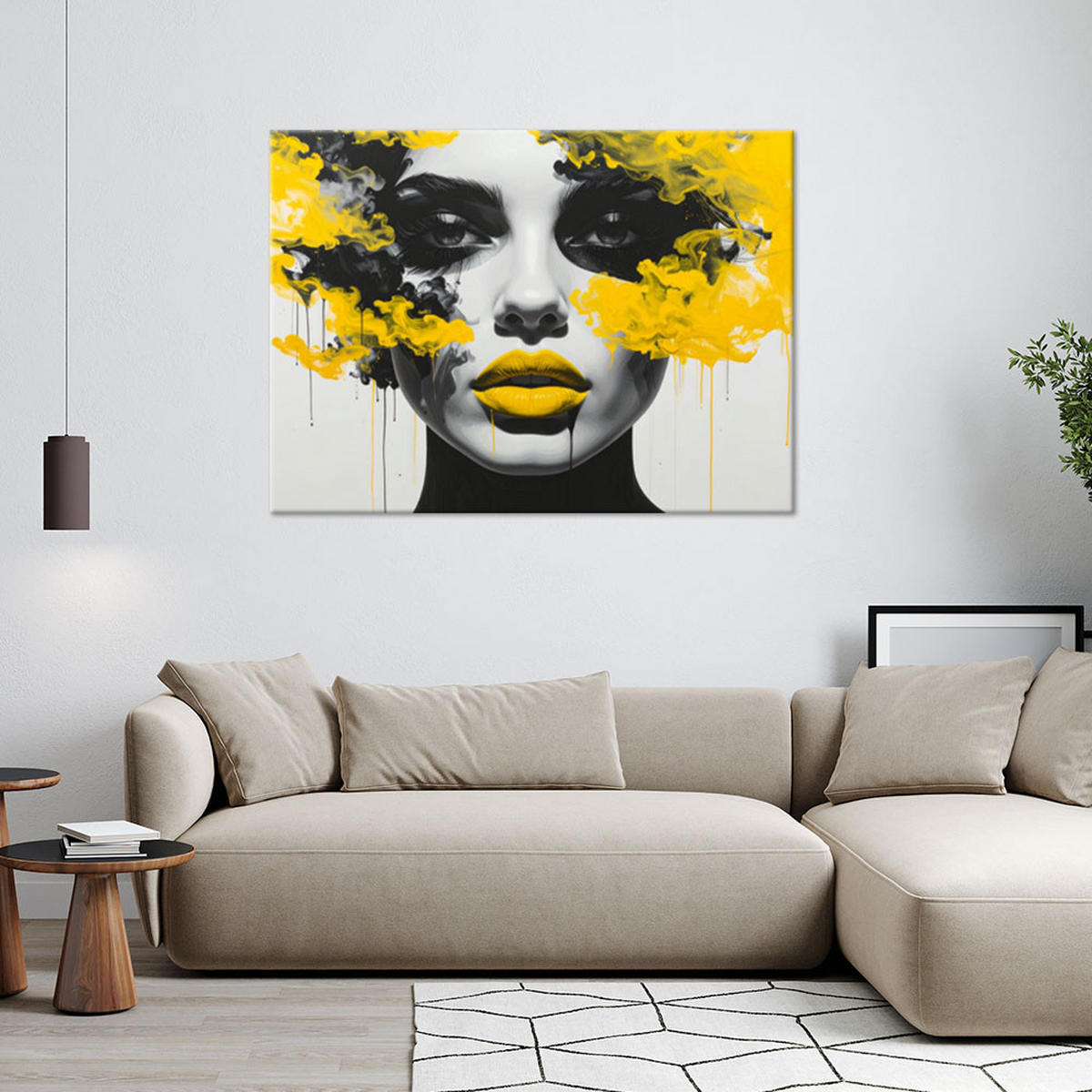 LEINWANDBILD Menschen & Charaktere 60x40cm - Gelb, Textil (60/40cm) - Feeby