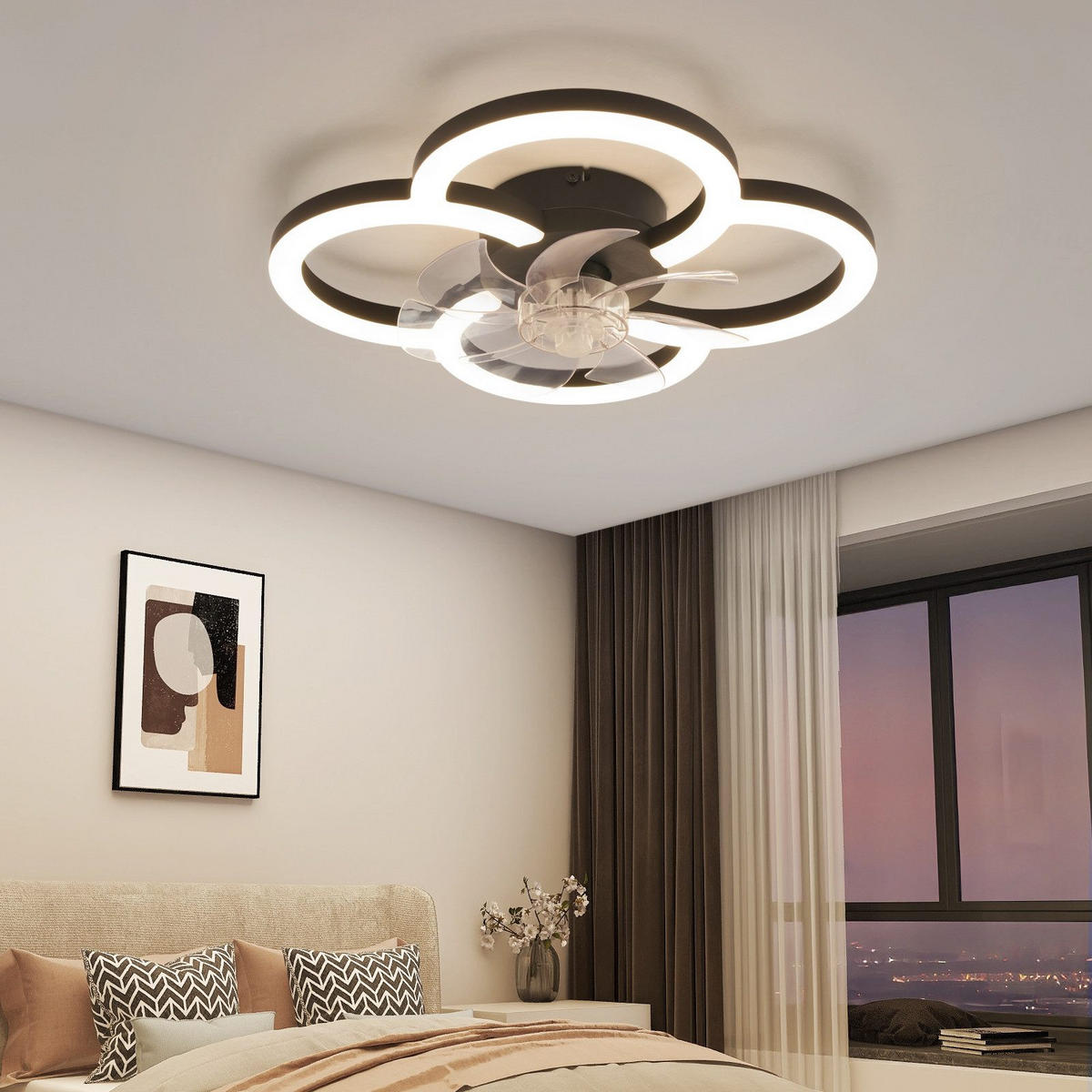 DECKENVENTILATOR BRIGITTE Ⅲ 50/2/14 cm - Schwarz, Kunststoff (50/50/14cm) - Nettlife