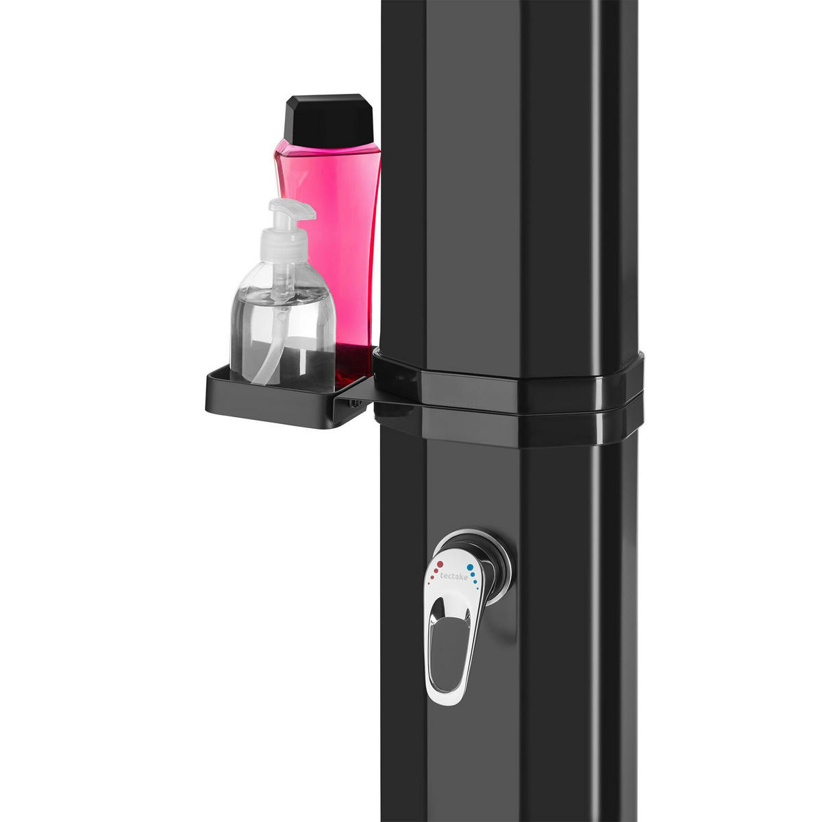 SOLARDUSCHE Ofanto, extra Wasserhahn, inklusive Schutzhülle, schwarz - Schwarz, Kunststoff (18/217/44.5cm) - tectake