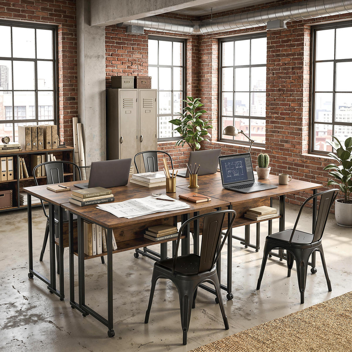 SCHREIBTISCH 80 cm mit Ablagefach und Rollen Klapptisch für Büro - Braun, Holzwerkstoff (58/80/75cm) - Gisaae