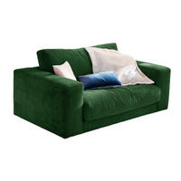 LOVESEAT MADELINE Smaragdgrün Cord - Smaragdgrün/Schwarz, Kunststoff/Textil (170/86/127cm) - KAWOLA