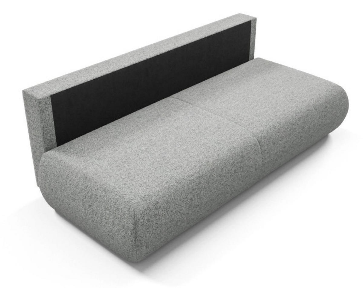 SITZSOFA Grau PENTI Schlaffunktion Ohne Armlehnen Bezug PUENTE - Grau, Textil (214/74/100cm) - Sepro Meble