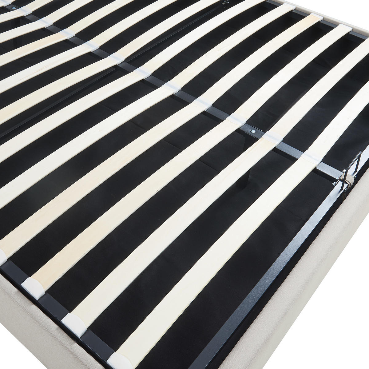 POLSTERBETT Nola - Beige, Holzwerkstoff/Kunststoff (160/200cm) - [en.casa]