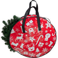 TASCHE für einen Weihnachtskranz 61/19/61 cm - Rot, Textil (19/61/61cm) - Storage solutions