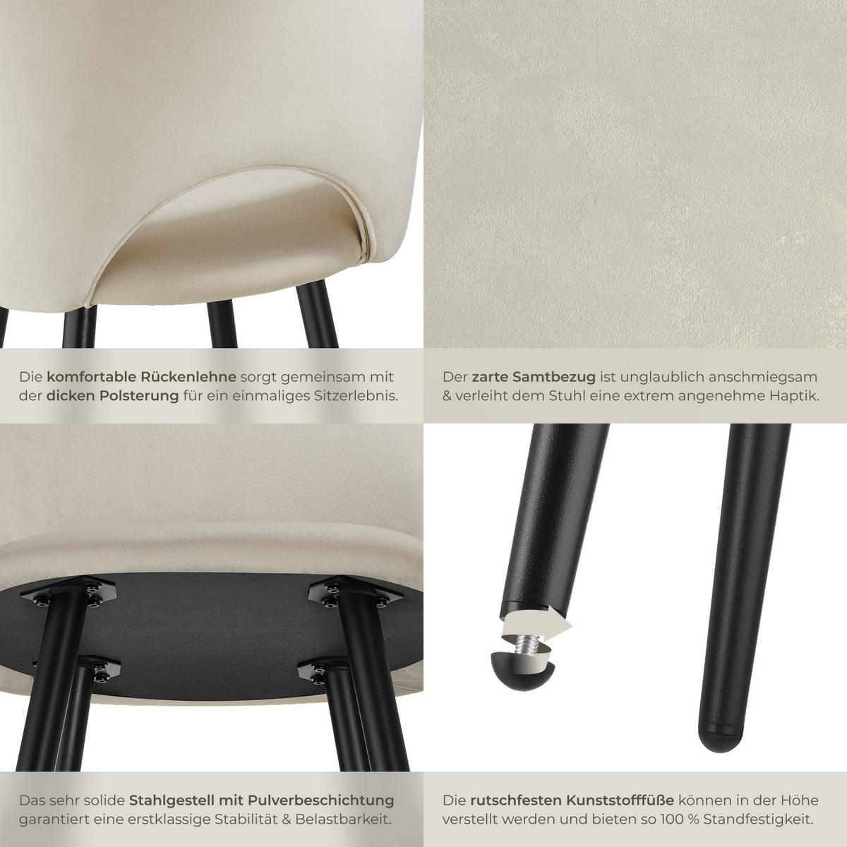 BARSTUHL Sachel,49 x 58 x 110 cm, Belastbarkeit 120 kg,creme/schwarz - Creme/Schwarz, Kunststoff (49/110/58cm) - tectake
