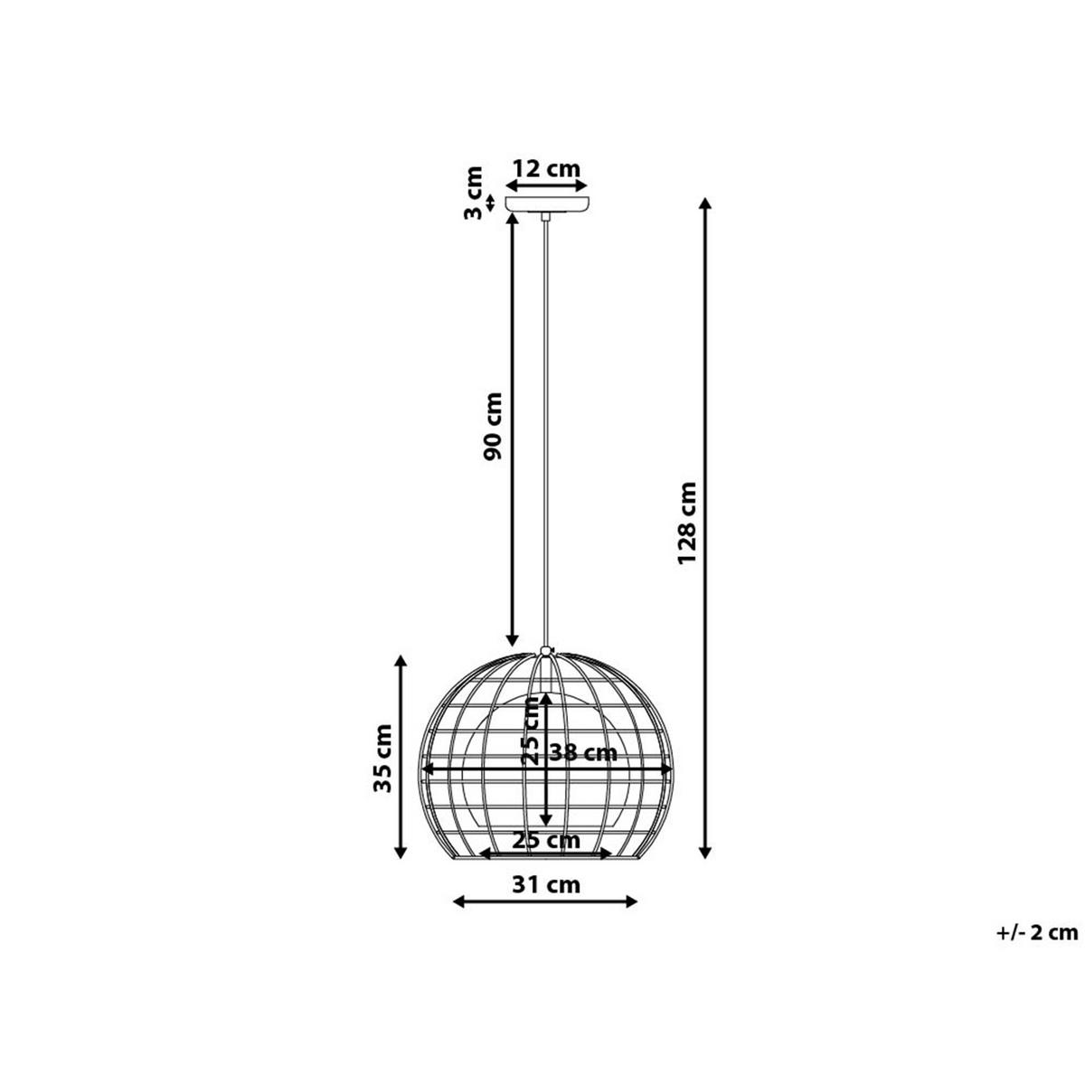 HÄNGELEUCHTE Liri 38/38/128 cm - Schwarz, Metall (38/31/128cm) - Beliani