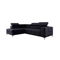 ECKSOFA PABLOS Cloud, L-förmig, Moderne, mit verstellbarem Kopfteil, Schlaf- & Lagermöglichkeiten, freistehend, LINKS 201x279x97 cm Blue - Dunkelblau, Holz/Textil (201/279cm) - DomoHome