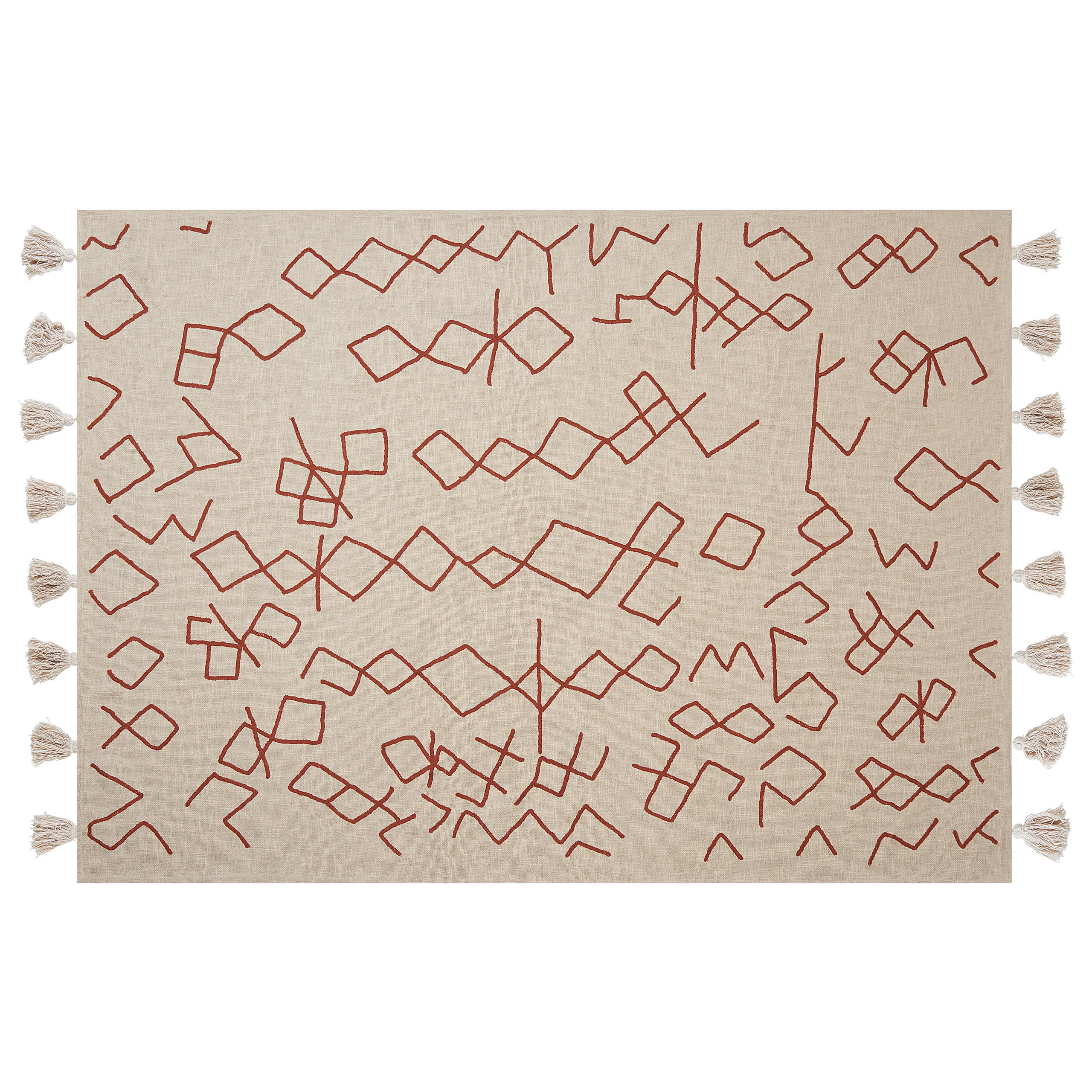 DECKE Beige Bhiwani 130/180 cm - Beige, Naturmaterialien/Textil (130/180cm) - Beliani